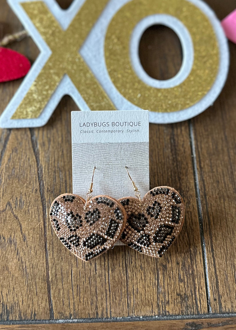 The Leopard Heart Cushion Earrings