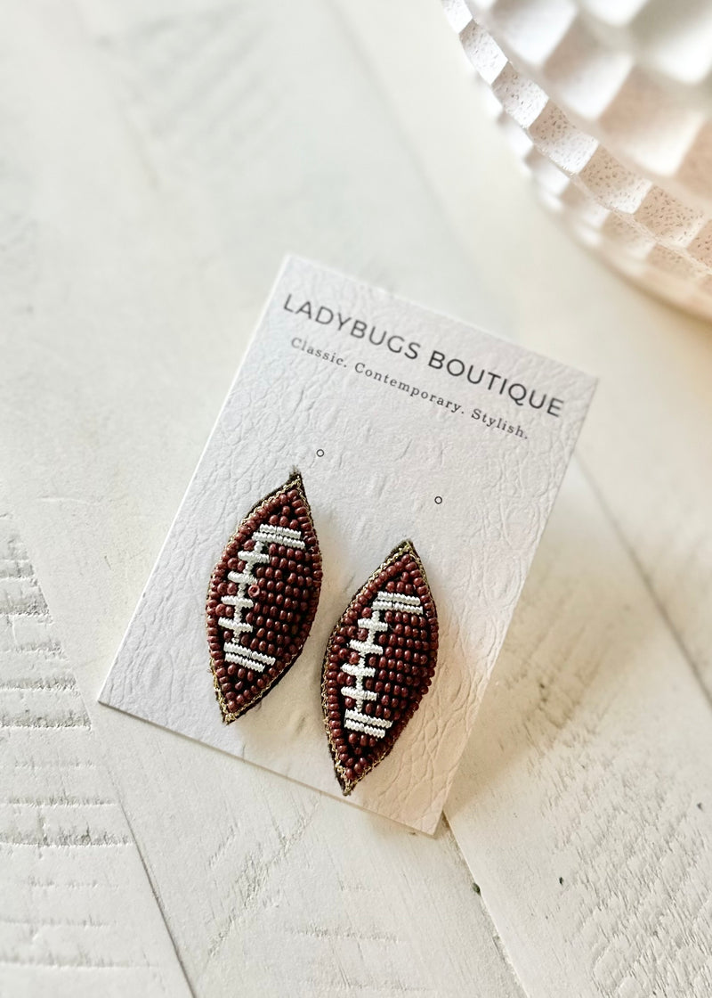 The Football Seed Bead Earrings