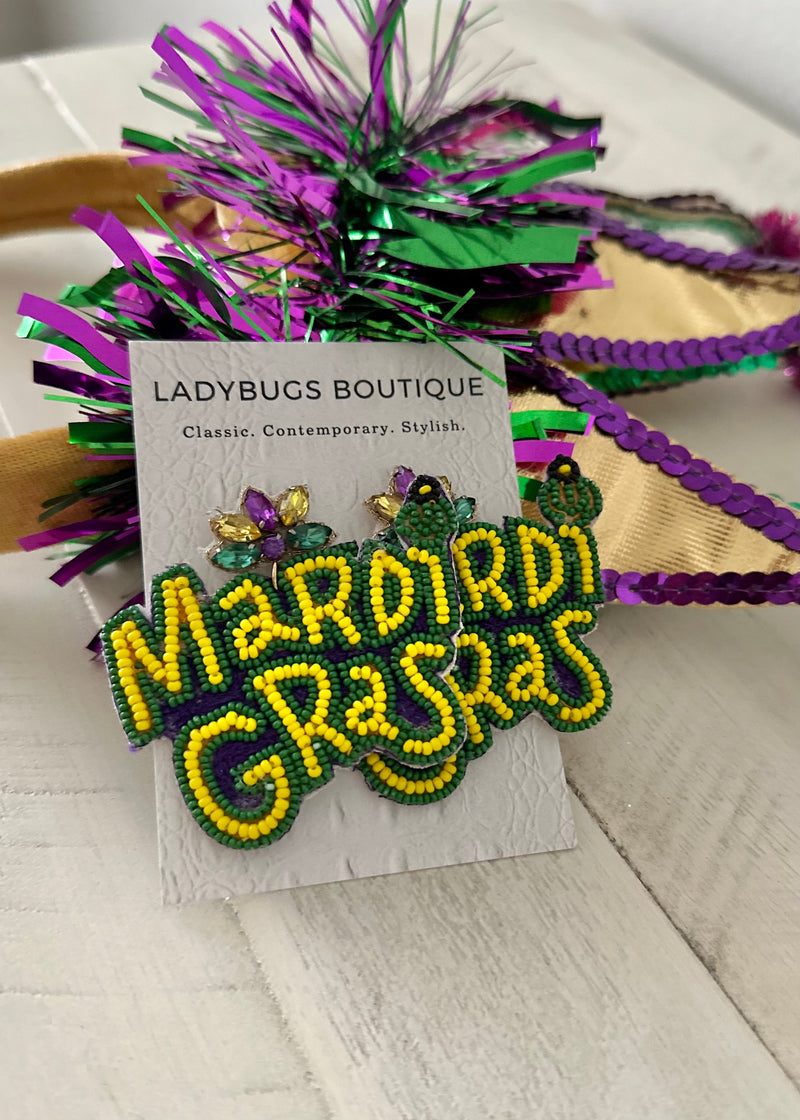 The Mardi Gras Print Earrings