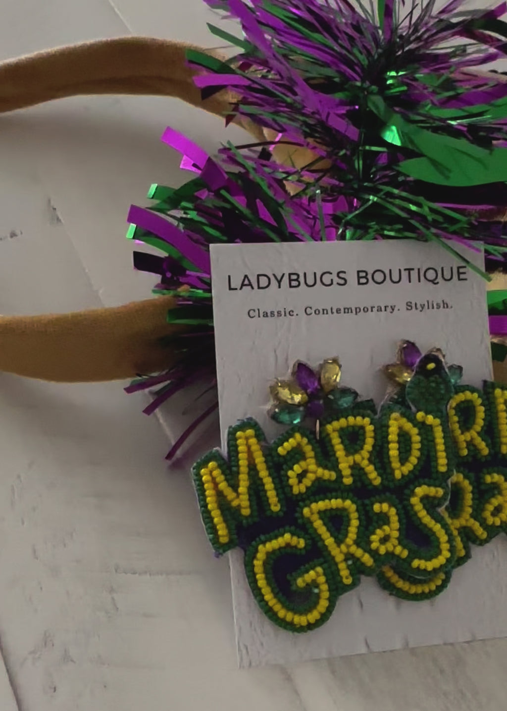 The Mardi Gras Print Earrings